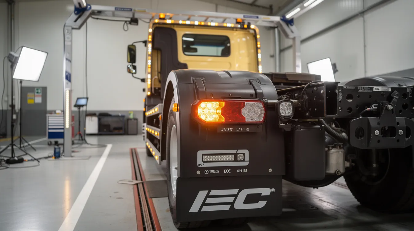 Homologowane lampy LED na ciężarówce – lampy obrysowe, lampy tylne zespolone i lampy robocze LED zgodne z wymaganiami SKP i regulaminem ECE R48