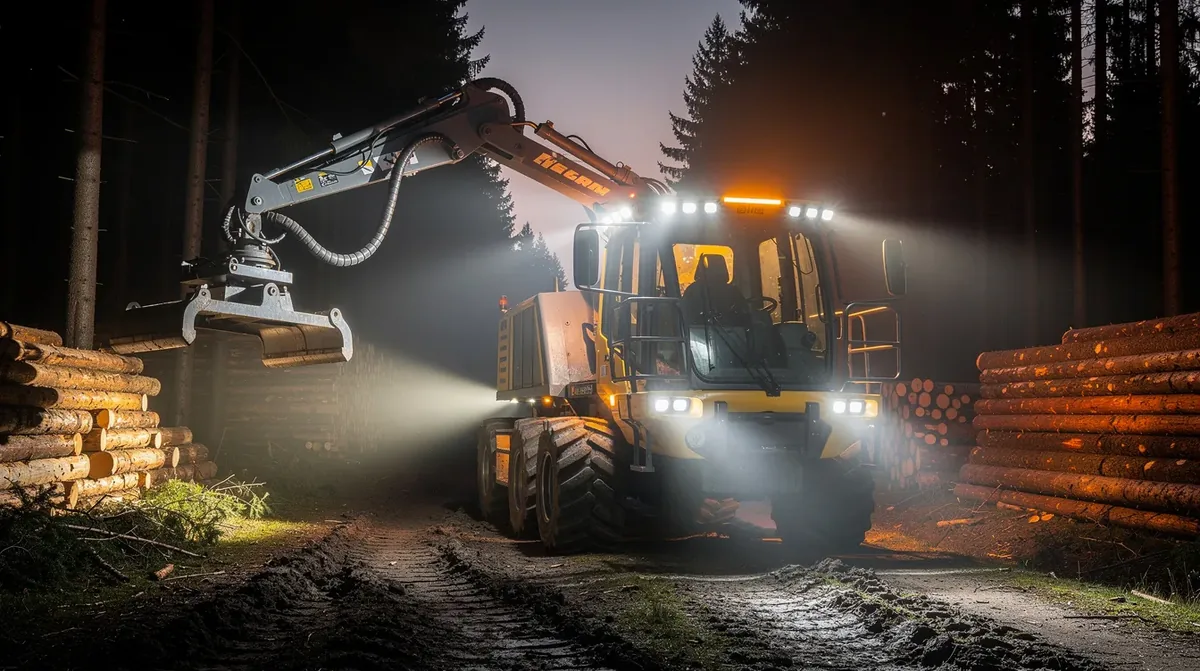 Lampy robocze LED na harwestery i naczepy kłodowe