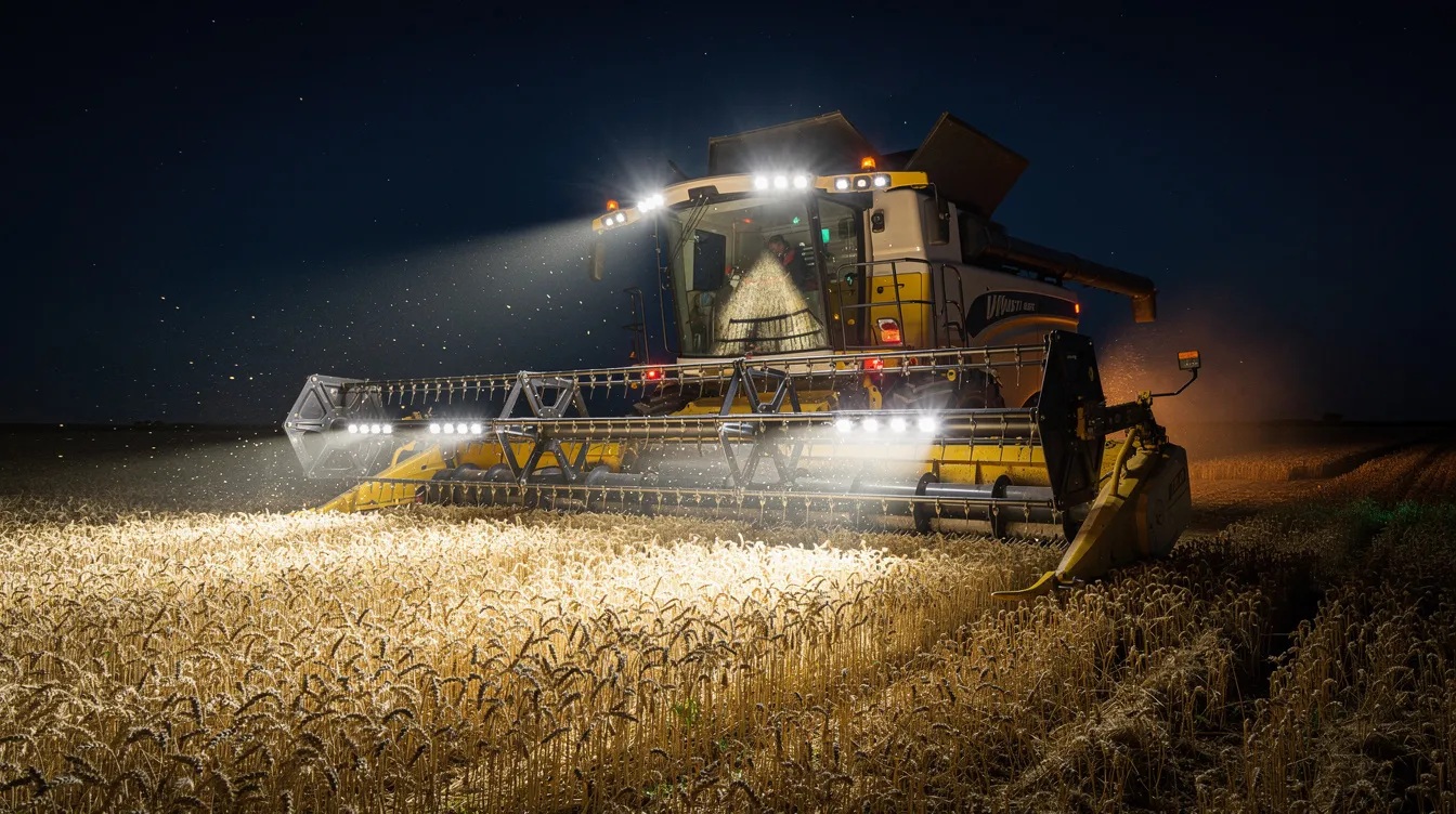 Lampy robocze LED dla maszyn rolniczych i leśnych nocą