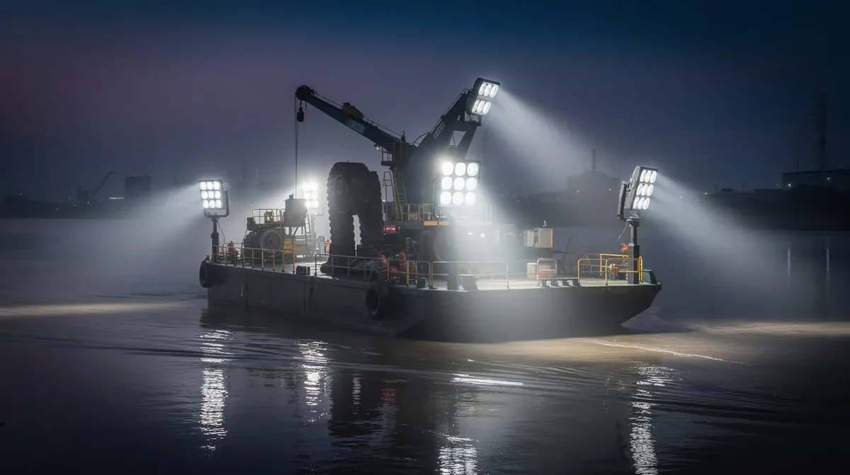 Lampy robocze LED na barkach i pogłębiarkach – przepisy PRS