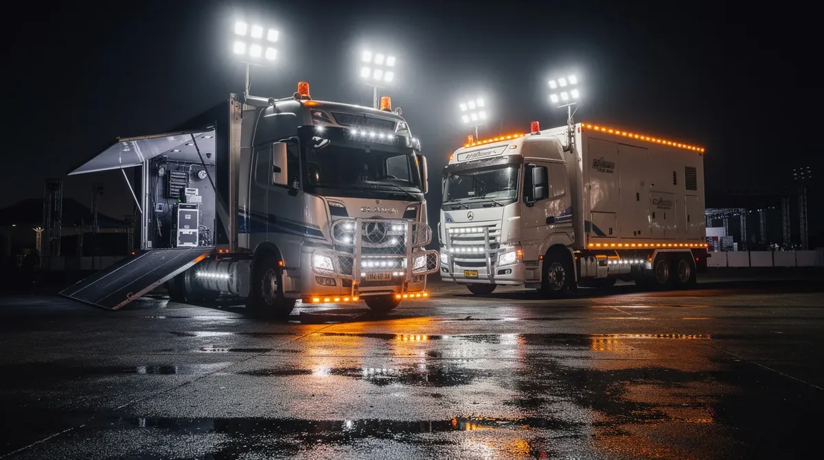 Lampy LED na tirach scenicznych i pojazdach eventowych