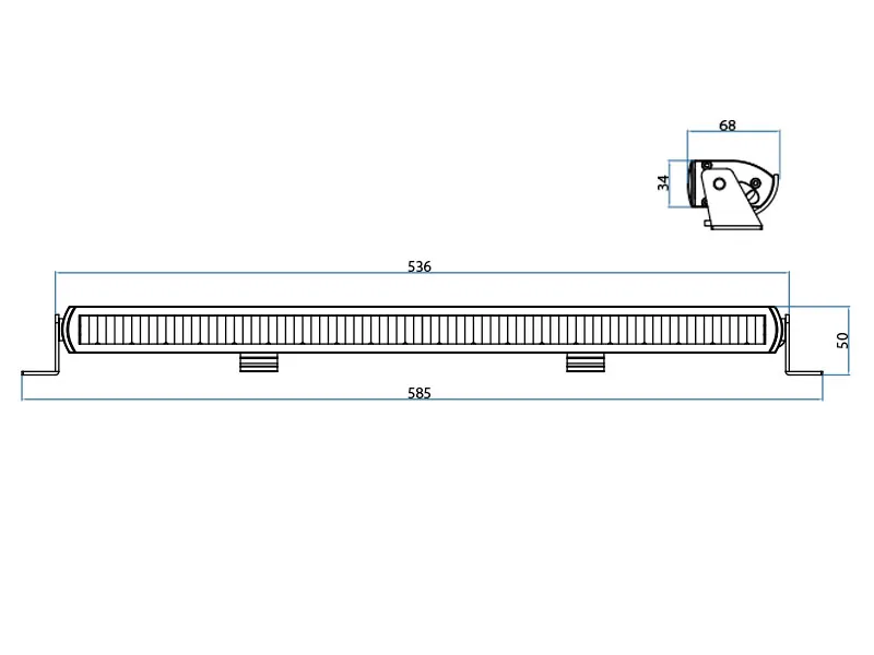 BFL Frameless Slim LED High Beam 10000lm 11-32V 536mm - Reflektor Dalekosiężny - Zdjęcie 6