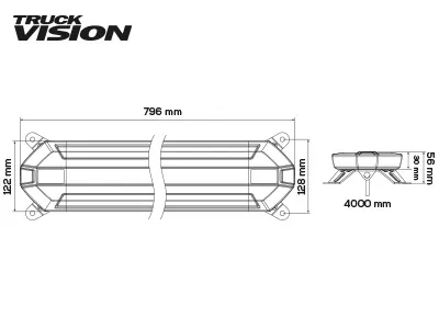 TruckVision Panel Ostrzegawczy LED 796mm 12-24V 80 LED Bursztynowy - Zdjęcie 3