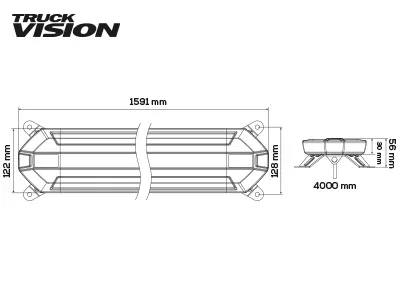 TRUCKVISION Panel Ostrzegawczy LED 1591mm 12-24V 160 LED Pomarańczowy ECE R65 - Zdjęcie 3