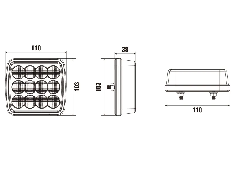 OPTIBEAM Dark Phantom Lampa Tylna LED 12-24V z Kierunkowskazem i Światłem STOP - Zdjęcie 6