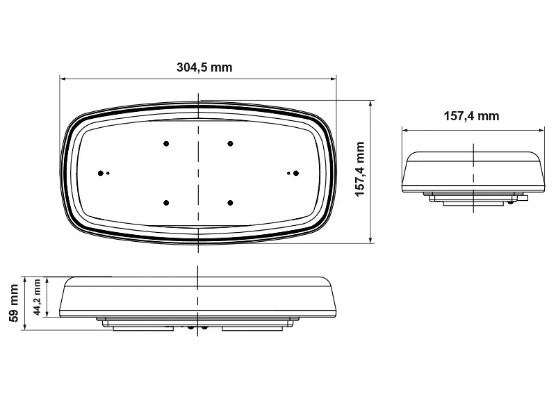 TRUCKVISION Kogut LED Akumulatorowy 305mm R65 z Pilotem i Magnesem - Zdjęcie 4