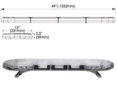 AXIXTECH Panel Ostrzegawczy LED 1245mm 12-24V Bursztynowy ECE R65 - Zdjęcie 2