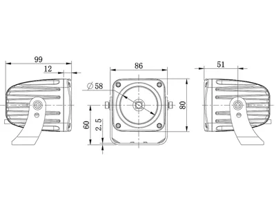 SAE Lampa Robocza LED 25W Cree 1733lm 9-30V Spot IP68 Apollo - Zdjęcie 2