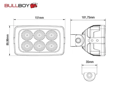 BULLBOY AGRILINE Lampa Robocza LED 30W 2988lm 9-36V Osram Flood - Zdjęcie 2