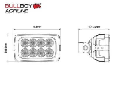 BULLBOY AGRILINE Lampa Robocza LED 40W 4500lm 9-36V Osram do Valtra - Zdjęcie 3