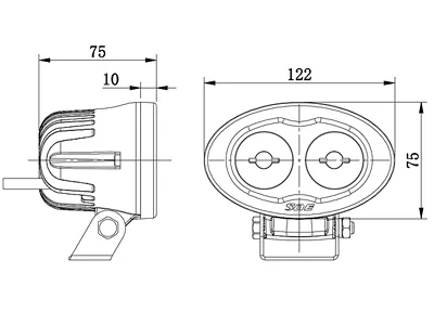 SAE Lampa Ostrzegawcza LED 2x3W Cree 9-110V Czerwona do Wózków Widłowych - Zdjęcie 2