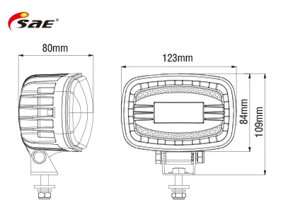 SAE LED Forklift Light - Niebieska Linia Ostrzegawcza 6x3W 9-110V - Zdjęcie 2