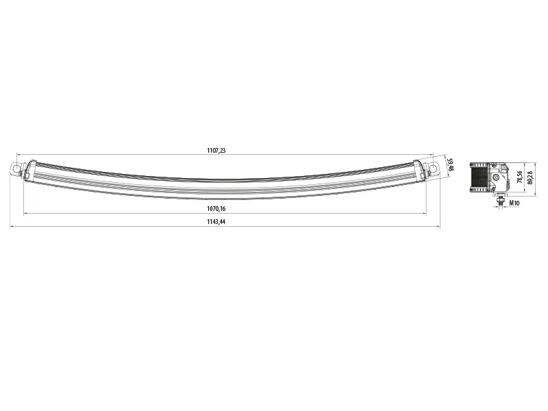 BULLPRO Lampa robocza LED 80x5W Osram 20642lm 10-30V zakrzywiony panel 107cm - Zdjęcie 5