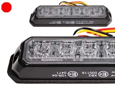 AXIXTECH Lampa Ostrzegawcza LED Czerwona 6x1W 11-30V ECE R65 - Stroboskop Poziomy - Dalekosiezne.pl