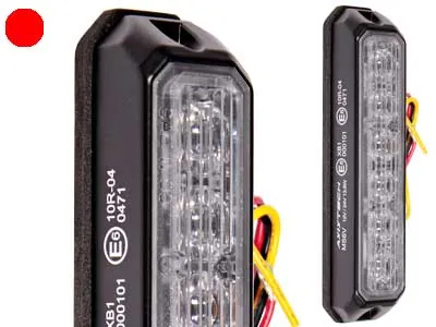 AXIXTECH Lampa Ostrzegawcza LED Czerwona 6x1W 11-30V Montaż Wertykalny - Dalekosiezne.pl