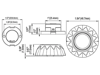 AXIXTECH Lampa Sygnalizacyjna LED Niebieska 12-24V - 12 Programów Migania - Zdjęcie 2