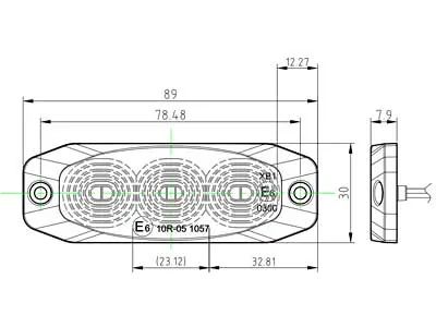 Led Autolamps Stroboskop LED Bursztynowy 3x3W 12-24V ECE R65 - Zdjęcie 3