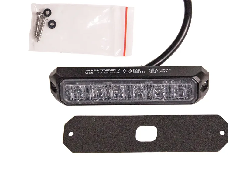 AXIXTECH Lampa Stroboskopowa Ostrzegawcza LED 6x1W 12V/24V Pomarańczowa R65 - Zdjęcie 2