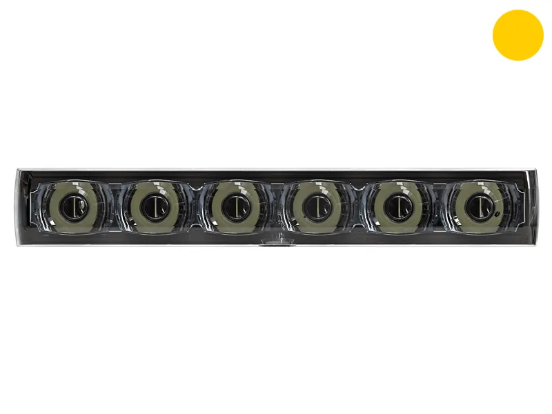 Axixtech Edge Dagger Lampa Stroboskopowa LED Żółta 12-24V Wąski Profil 18 Wzorów - Zdjęcie 2