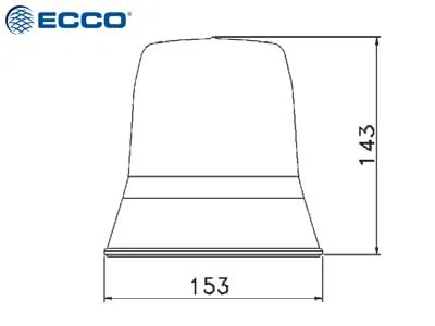 ECCO Kogut LED lotniskowy ostrzegawczy bursztynowy 10-30V montaż 3-śrubowy - Zdjęcie 2