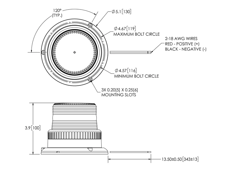 ECCO Kogut LED ostrzegawczy śrubowy 12-80V ø130mm Pulse8 1603-411057 - Zdjęcie 2