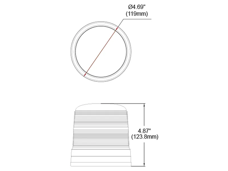 Axixtech LED Beacon - Kogut ostrzegawczy magnetyczny dwukolorowy 12/24V ECE R65 - Zdjęcie 2