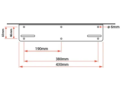 Uchwyt montażowy do lamp dodatkowych 550mm - aluminium za tablicę rejestracyjną EU - Zdjęcie 2