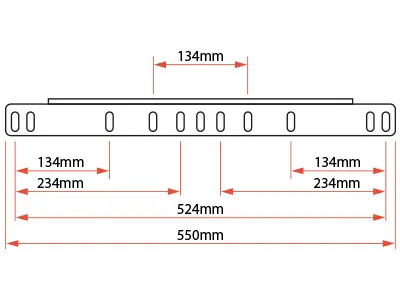 Uchwyt montażowy do lamp dodatkowych 550mm - aluminium za tablicę rejestracyjną EU - Zdjęcie 3