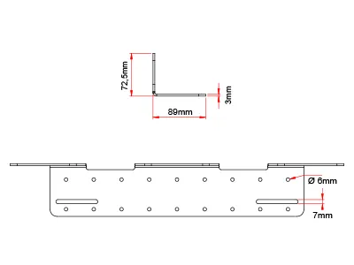 Ramka montażowa ze stali nierdzewnej na 3 lampy – za tablicę rejestracyjną EU, HD 3mm - Zdjęcie 4