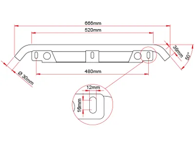 Ramka montażowa pod tablicę rejestracyjną EU - aluminium czarna 666mm - Zdjęcie 3
