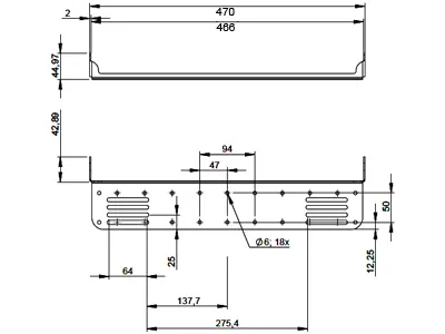 Wspornik montażowy Seeker Ultima 20 do tablicy rejestracyjnej EU 470mm - Zdjęcie 3