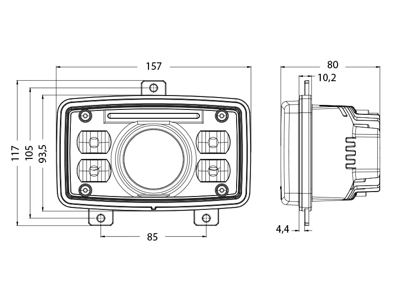 BULLBOY AGRILINE 3x5 Lampa LED Przednia 5600lm 9-32V z Wtyczką H4 - Valtra - Zdjęcie 2