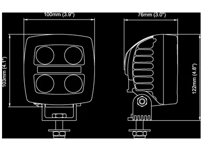 NORDIC LIGHTS N2401 Lampa Robocza LED 12-24V IP68 z Certyfikatem ADR - Zdjęcie 3