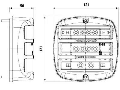 NORDIC LIGHTS N70LED Tylna Lampa LED 24V - Wielofunkcyjna Kierunkowskaz Hamowanie Pozycja - Zdjęcie 2