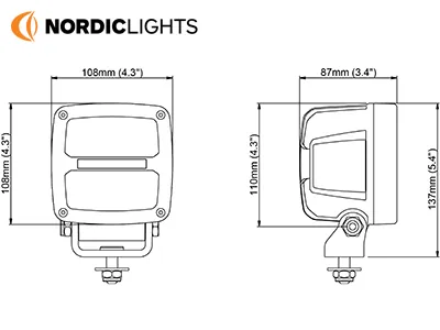 NORDIC LIGHTS Scorpius Pro 445 - Lampa robocza LED 4400lm 12-24V Wide Flood - Zdjęcie 2