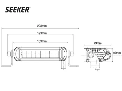 SEEKER Ultima 10 Listwa LED 163mm 1400lm 9-36V Philips ZES 5000K R112 - Zdjęcie 5