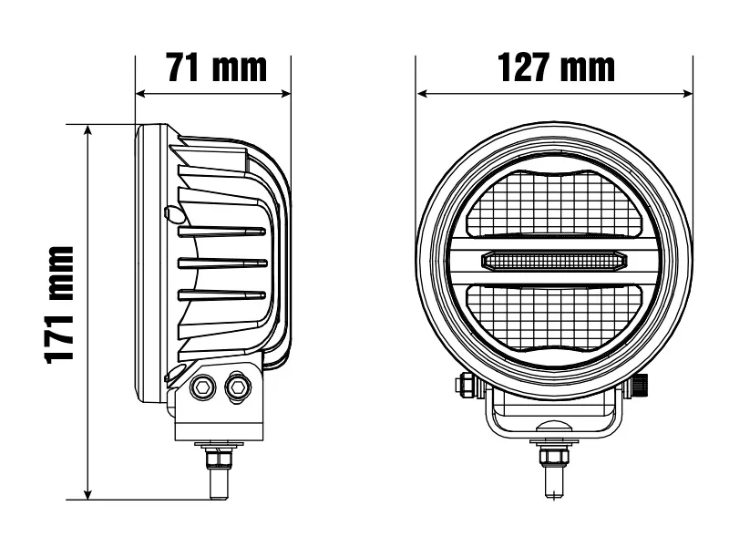 Optibeam Savage 5 Okrągła Lampa LED Drogowa 2000lm 9-36V z Światłami Pozycyjnymi - Zdjęcie 7