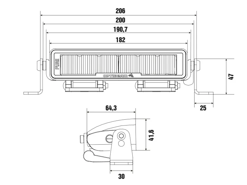 OPTIBEAM PURE 185 - Listwa LED High Beam 18cm 8900lm 9-48V - Zdjęcie 8