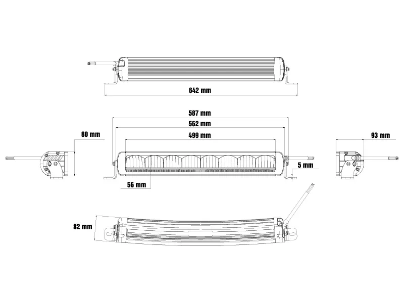 Optibeam Firebar - Listwa LED 56cm z lampą ostrzegawczą 10200lm 9-36V - Zdjęcie 11