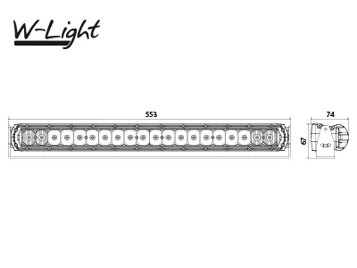 W-LIGHT Thunderbolt Listwa LED 55cm 9423lm 20x Osram 6000K 11-32V - Zdjęcie 5