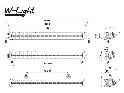 W-Light Impulse III Listwa LED 52cm 11400lm 10-32V - Profesjonalne Światło Dalekosiężne - Zdjęcie 5