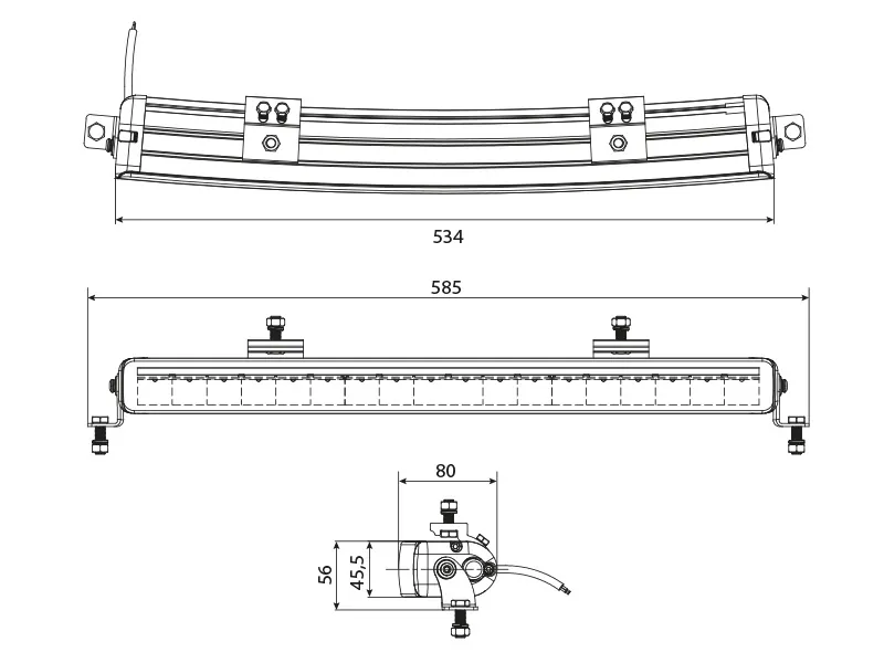 W-LIGHT Wave II Listwa LED 53cm 7600lm 12-32V z podświetleniem bursztynowym - Zdjęcie 6