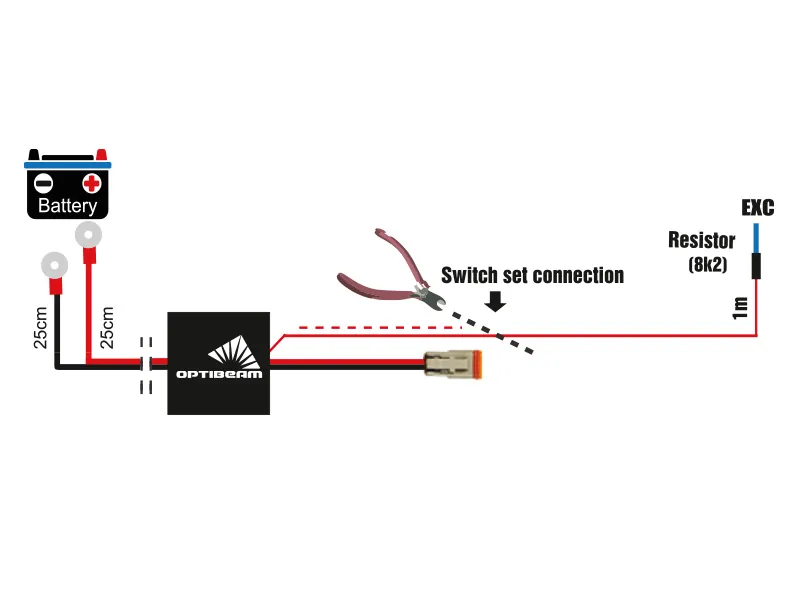 OPTIBEAM WK031 - Wiązka Przewodów DT 12/24V do Lamp Dodatkowych 200W/400W - Dalekosiezne.pl