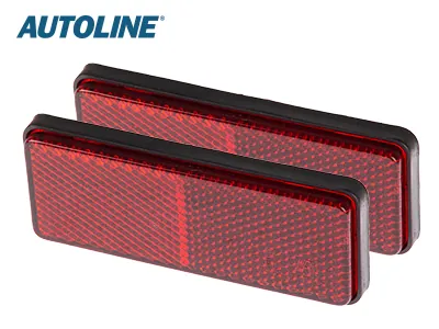 AUTOLINE Odblaski Samochodowe Czerwone 96x38mm - Para z Mocowaniem Klejonym - Zdjęcie 3
