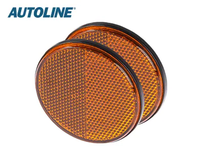 AUTOLINE Odblaski Okrągłe Żółte Ø 70mm - Para Odblasków do Klejenia - Zdjęcie 3