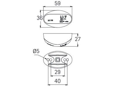 SIM Lampa Obrysowa Boczna LED Pomarańczowa 12-24V 3xLED 0.3W/0.5W - Zdjęcie 2