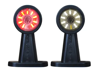 WAS Lampa Obrysowa Boczna LED 10-36V z Elastycznym Ramieniem - Biało-Czerwona - Dalekosiezne.pl
