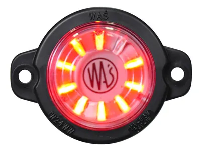 WAS Lampa Obrysowa Boczna LED Czerwona Okrągła 12-24V 60.5mm - Dalekosiezne.pl