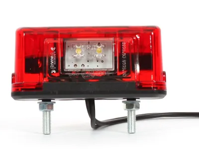 WAS Lampa LED Oświetlenia Tablicy Rejestracyjnej 12-24V Czerwona z Funkcją Światła Pozycyjnego - Dalekosiezne.pl