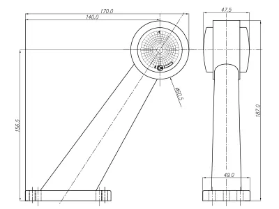 WAS Lampa Obrysowa Boczna LED 12-24V Biało-Czerwona z Ramieniem Gumowym - Zdjęcie 2